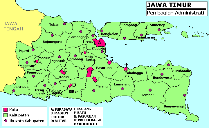 Regencies in East Java