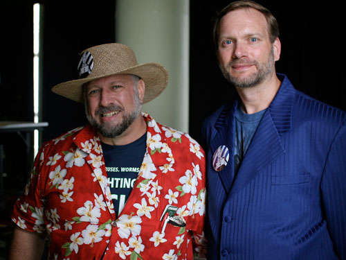 ملف:Michael Hart and Gregory Newby at HOPE Conference.jpg