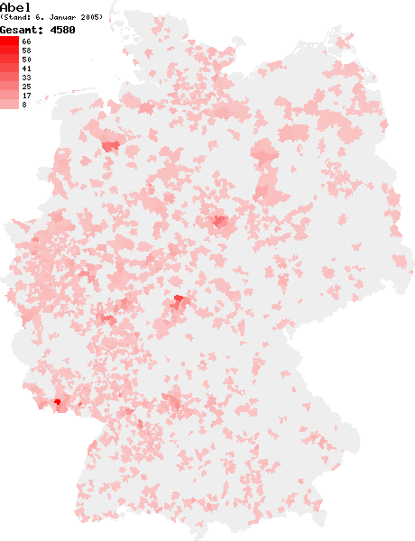 ملف:Verteilung Nachname Abel DE.png