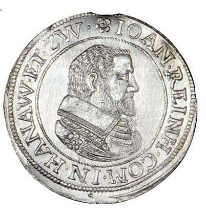ملف:Pièce en argent de Johann Reinhard de Hanau.jpg