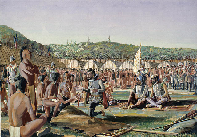 ملف:Jacques Cartier a Hochelaga.jpg