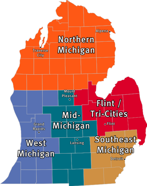ملف:Lower Michigan Region Map.png