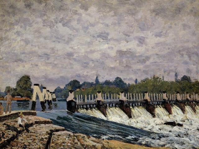 ملف:Sisley Molesey Weir-Morning.jpg