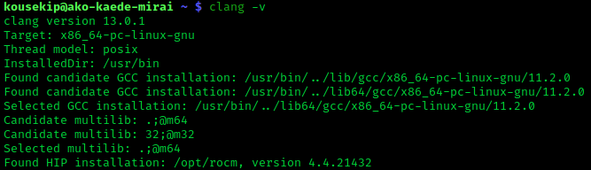 ملف:Clang 13.0.1 version information screenshot.png