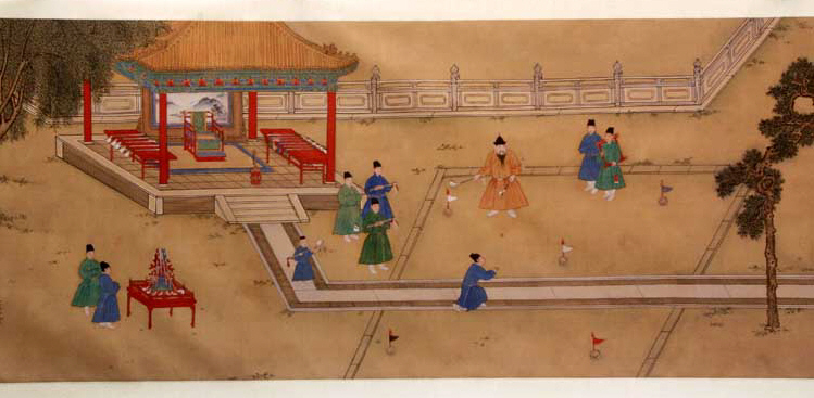 ملف:Ming Emperor Xuande playing Golf.jpg