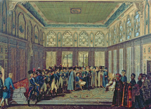 ملف:General Aubert Dubayet with French officers being received by the Grand Vizier in 1796.jpg