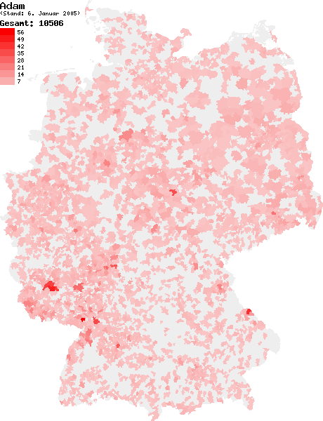ملف:Verteilung Nachname Adam DE.png