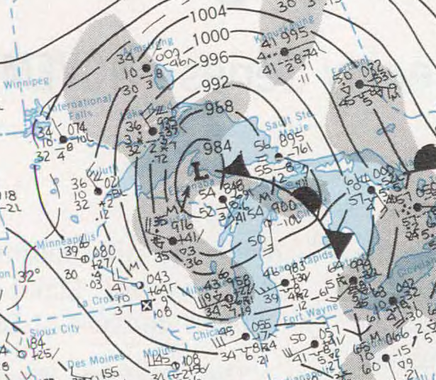 ملف:Weather Map from November 10 1975 Edmund Fitzgerald Storm.png