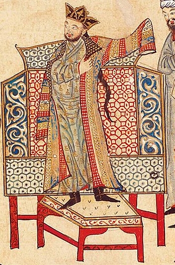 ملف:Mahmud of Ghazni in caliph's robe of honour - cropped.jpg