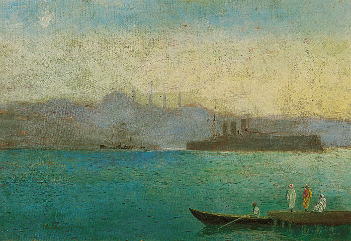 ملف:Aimilios Prosalentis, The battleship 'Georgios Averof' in Constantinople.jpg