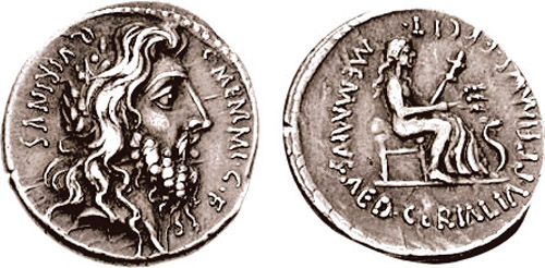 ملف:Denarius C. Memmius C. F. Romulus.jpg