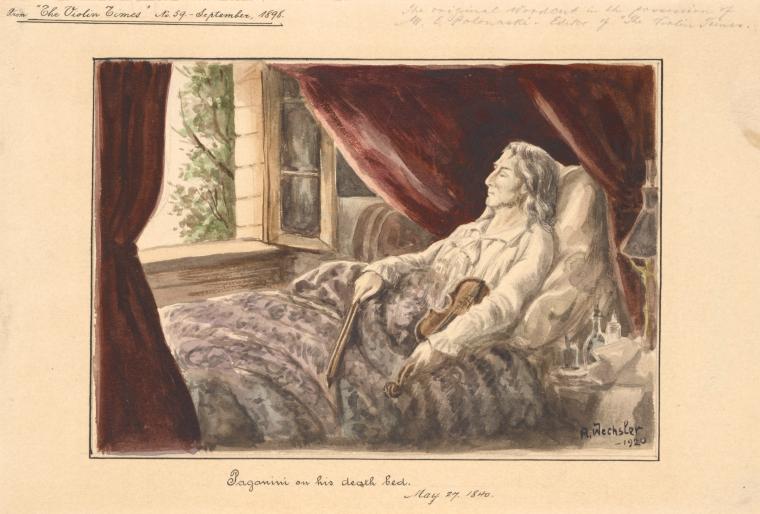 ملف:Paganini on his death bed.jpg