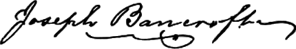 ملف:Signature of Joseph Bancroft (1803–1874).png