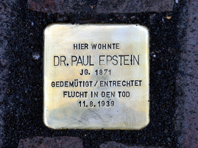 ملف:Stolpersteine Paul Epstein mathematician.jpg