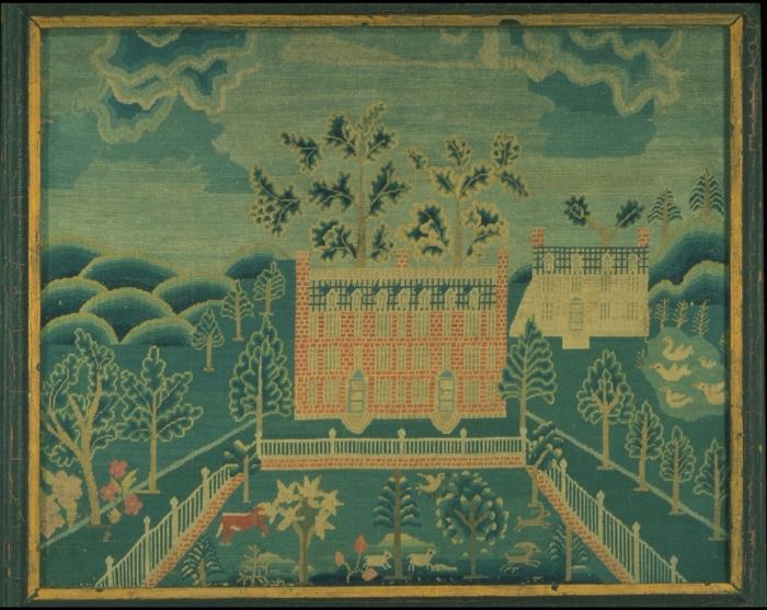 ملف:View of Connecticut Hall Yale College needlepoint.jpeg