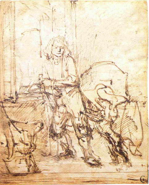 ملف:Rembrandt Jan Six with a Dog.jpg