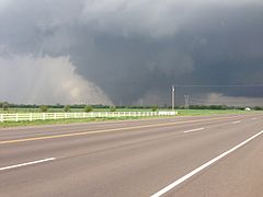 Tornado as it passed southwest of Moore