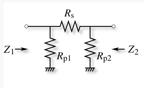 ملف:Pi type unbalanced attenuator circuit.jpg