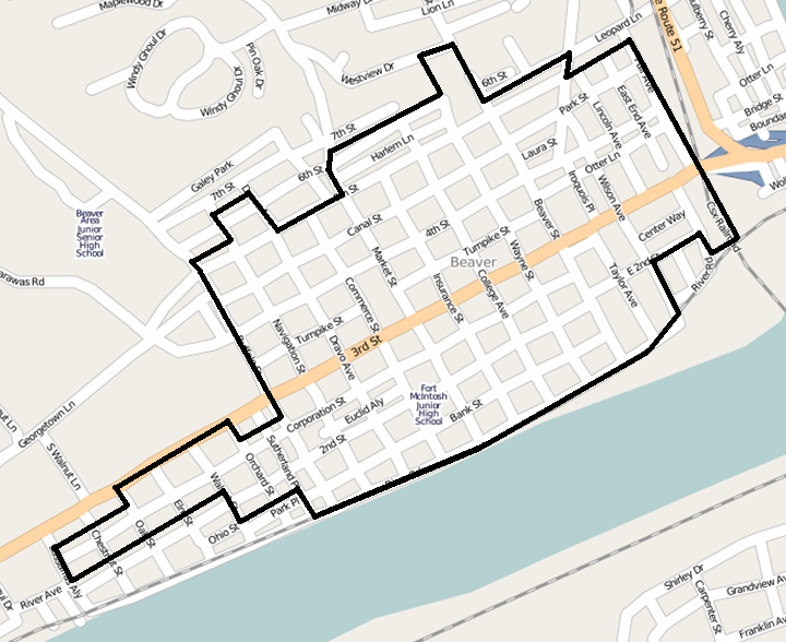 ملف:Beaver Historic District map.png