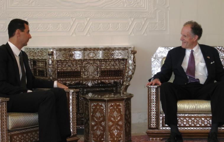 ملف:Ted Kaufman with al-Assad.jpg
