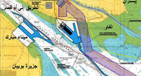 ملف:خريطة ميناء الفاو الكبير - ميناء مبارك الكبير.jpg