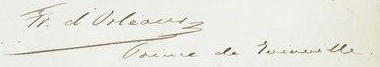 ملف:Signature of Prince François, Prince of Joinville.png