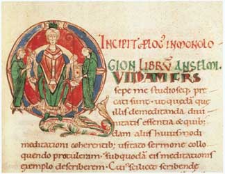 ملف:Illuminated initial from Anselm's Monologion.jpg