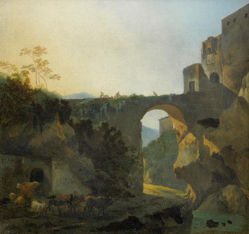 ملف:Adam Pijnacker - Travellers on a bridge.jpg