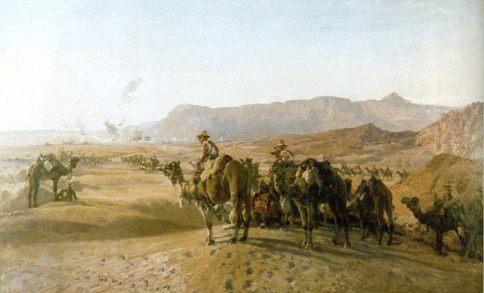 ملف:Camel corps at Magdhaba.jpg