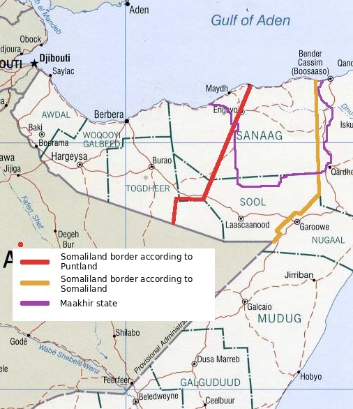 ملف:Map of somaliland border claims.jpg
