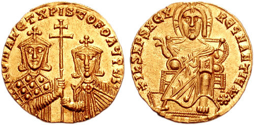 ملف:Romanus I with Christopher, solidus.jpg