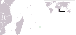 Map showing former range of the Rodrigues solitaire