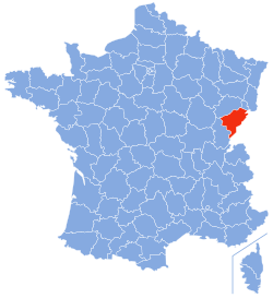 Location of Doubs in France