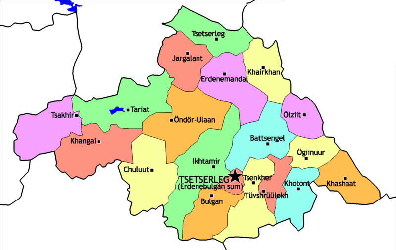 ملف:Mongolia Arkhangai sum map.png