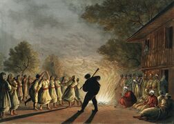 Dance of Bulgaria peasants