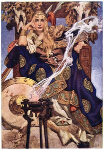 Illustration for Queen Maev in Myths and Legends of the Celtic Race, 1911