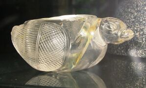 Reliquary in the form of a crystal goose dating to the 1st Century AD in the British Museum.