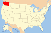 Map of the United States highlighting Washington