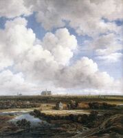 Jacob van Ruisdael, View of Haarlem; Ruisdael is a central figure, with more varied subjects than many landscapists.