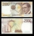L.2,000 – obverse and reverse – printed in 1990