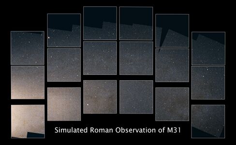 A simulated image of part of the Andromeda Galaxy