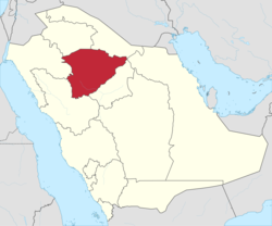 خريطة السعودية موضع عليها موقع منطقة حائل.