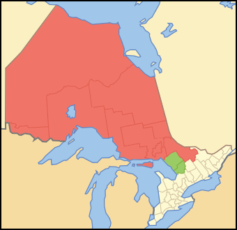 ملف:Map of Ontario NORTHERN.svg