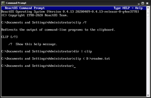 The ReactOS clip command