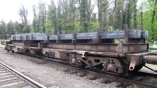 Steel blooms on rail wagon