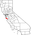 State map highlighting Santa Cruz County