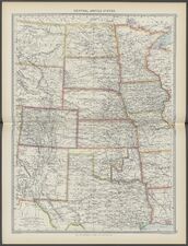 Central United States in 1908 from The Harmsworth atlas and Gazetter