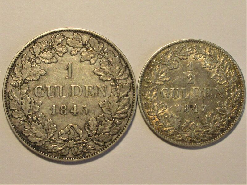 ملف:Gulden u. Halbgulden.JPG