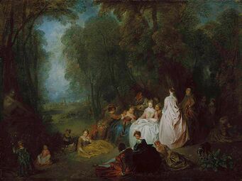 Antoine Watteau, Fête champêtre (Pastoral Gathering), 1718–1721