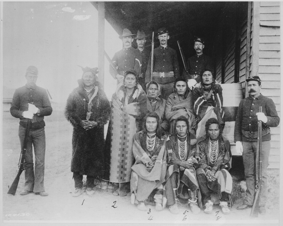 ملفEight Crow prisoners under guard at Crow agency, Montana, 1887